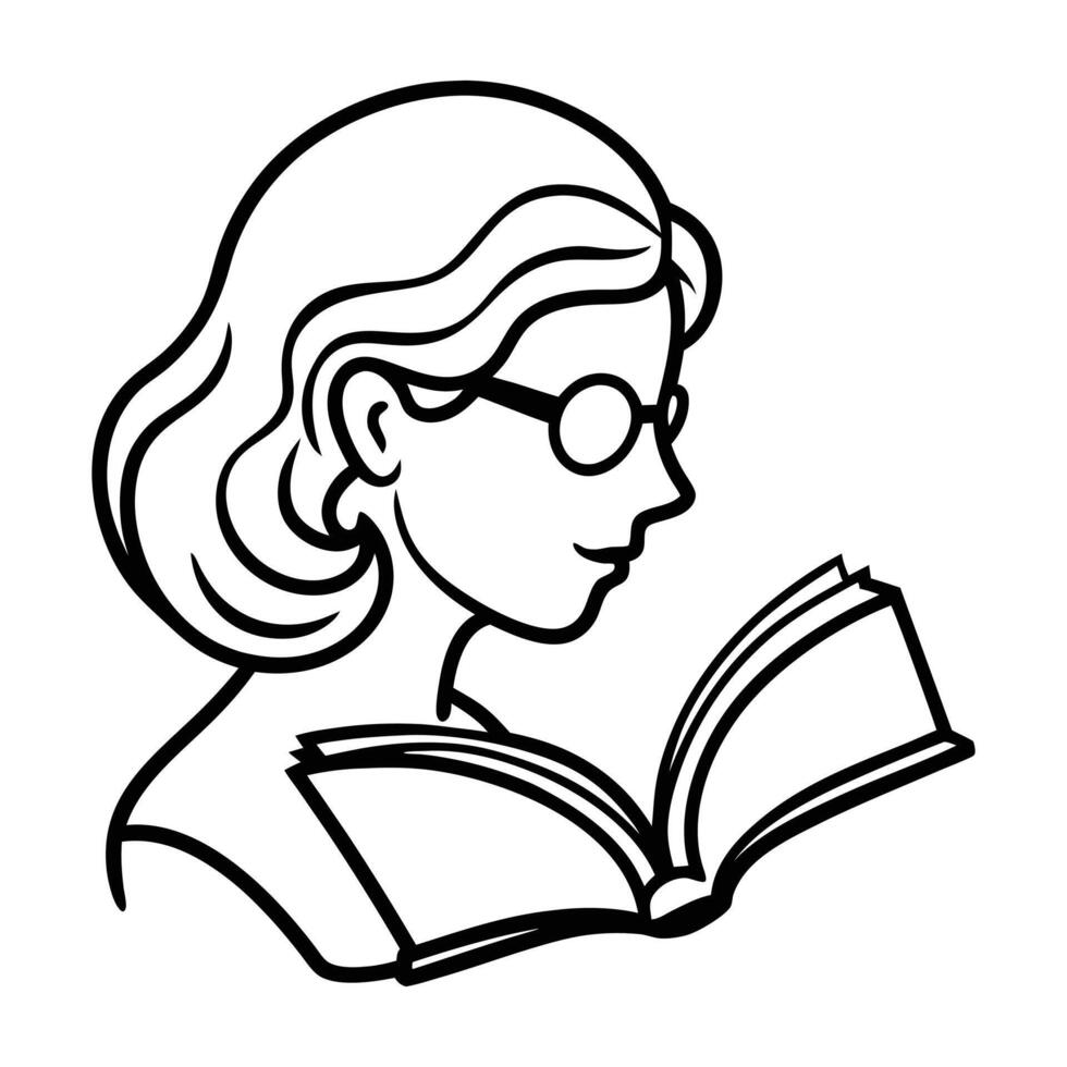 The Silent Storyteller A Woman Deep in Reading vector