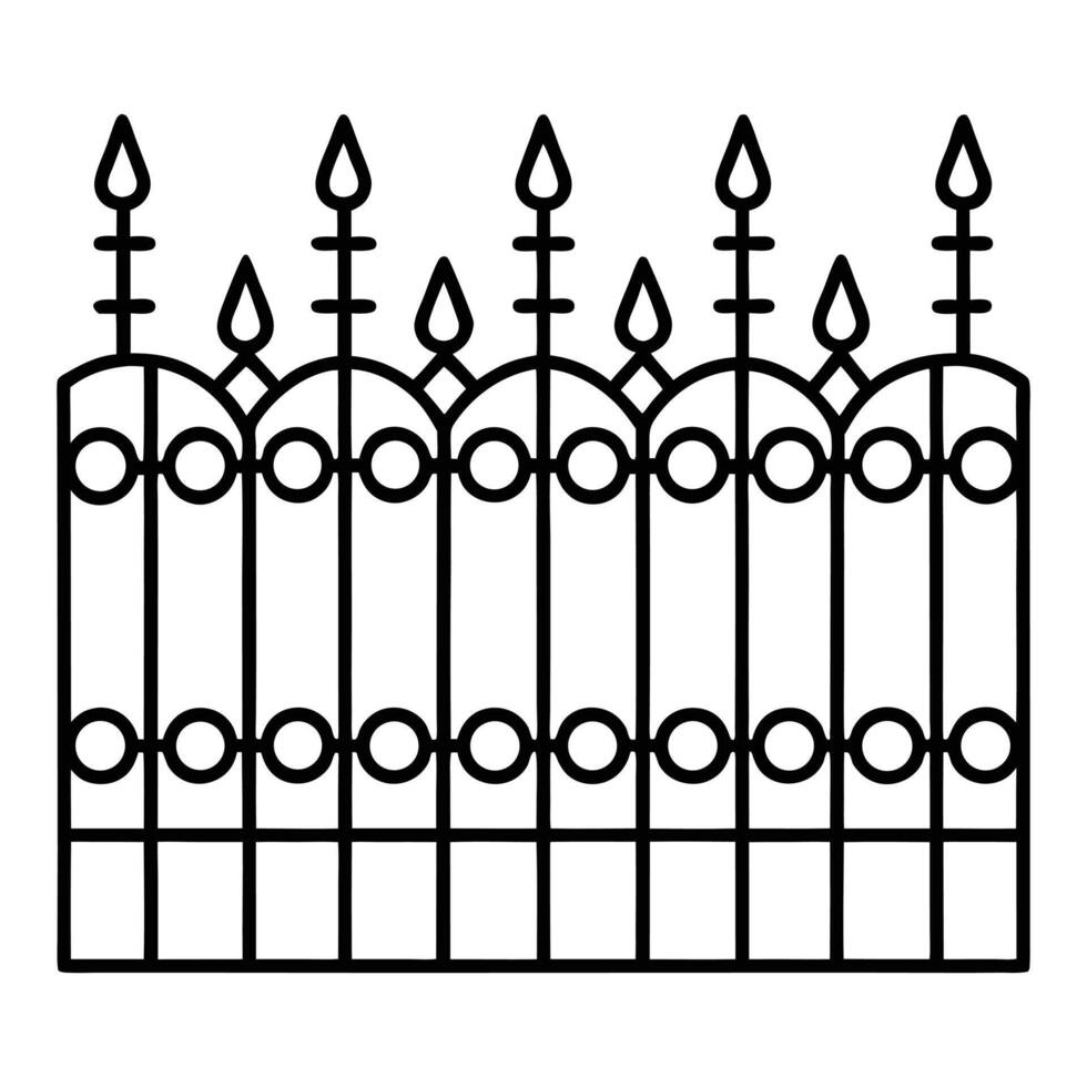 A black and white of a fence design vector