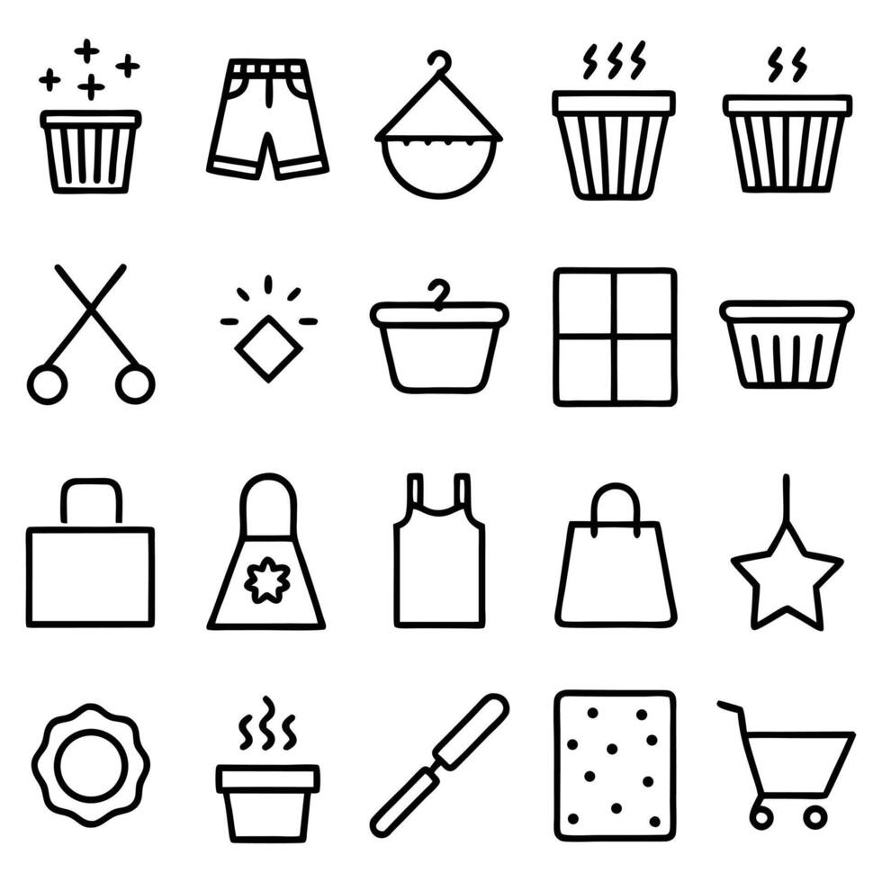 a set of icons for laundry and cleaning vector