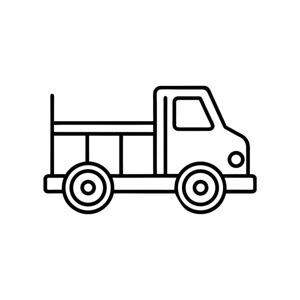a black and white line drawing of a truck vector