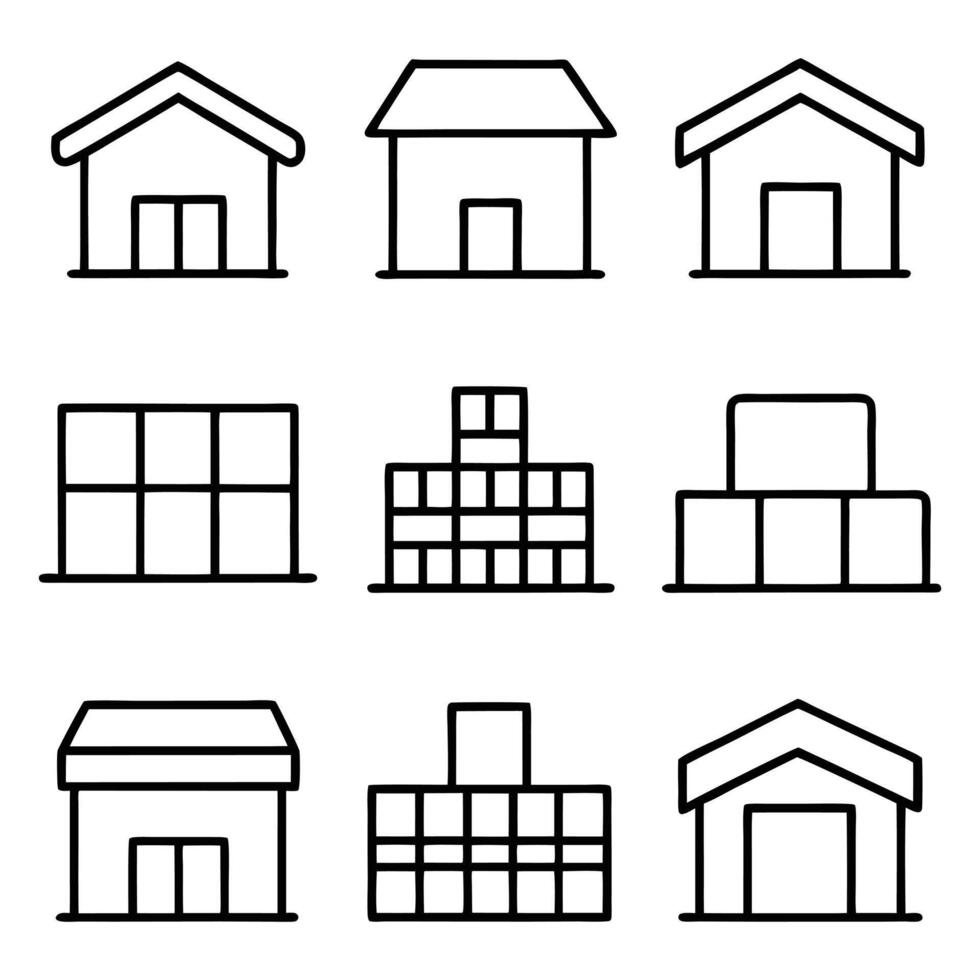 house icon set design on a white background vector