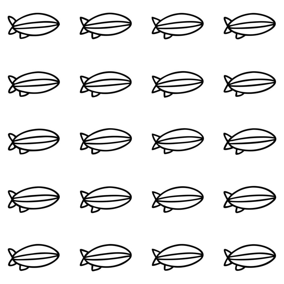a set of black and white airships in a line vector