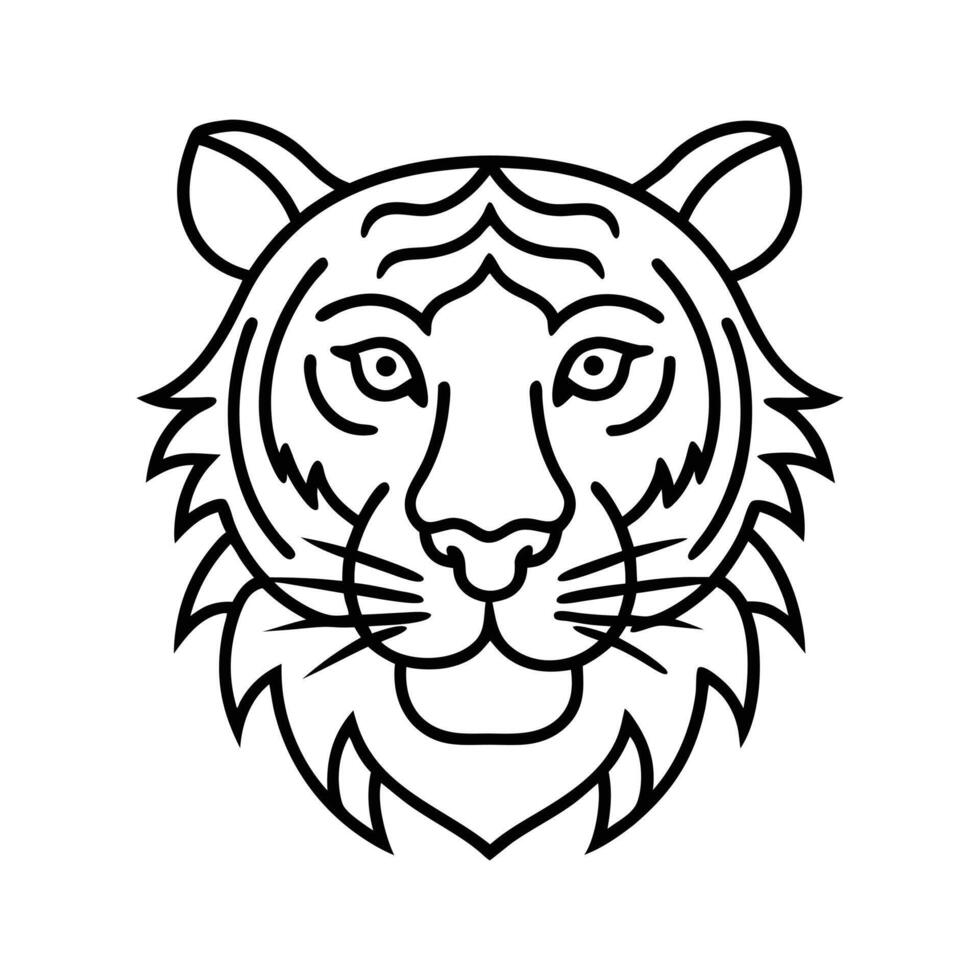 illustration of a tiger head design with a tribal and wild nature style vector