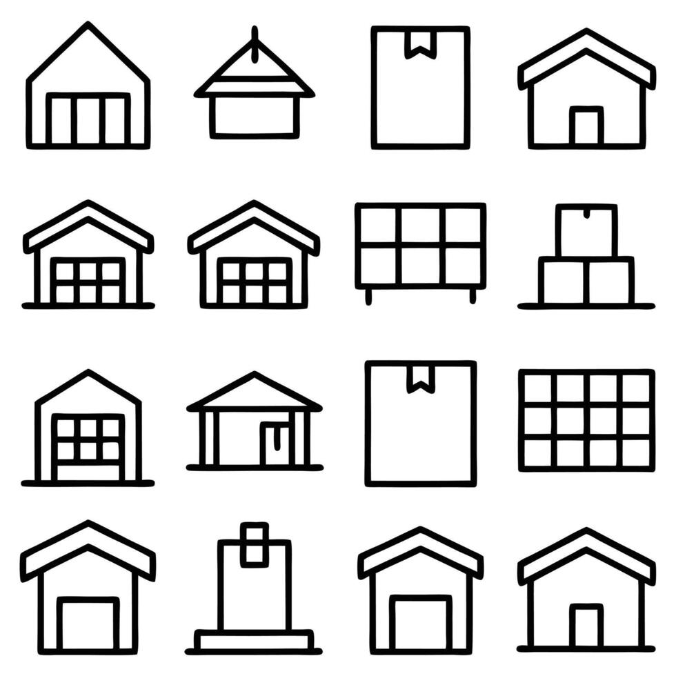 Real Estate House Icon set design vector