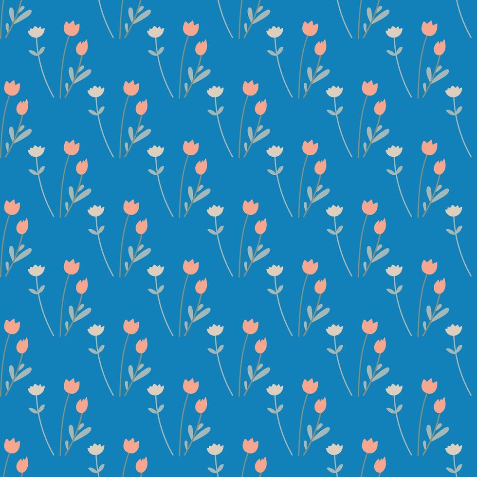 Seamless colorful pattern with herbal elements. vector