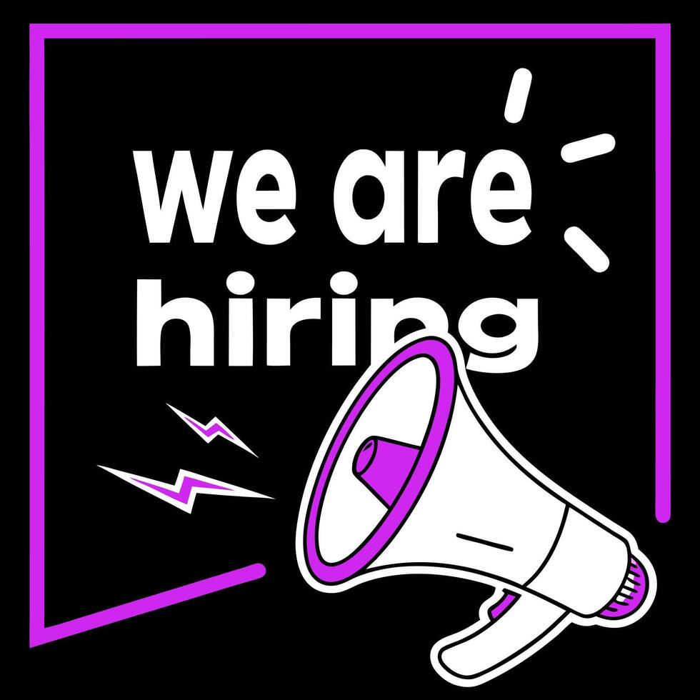 We are hiring sign post with a megaphone vector