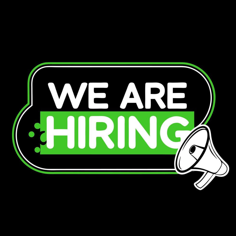 Post of We are hiring logo with a megaphone vector