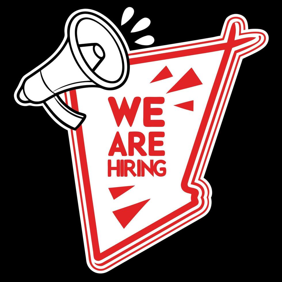 We are hiring sign with a megaphone red vector