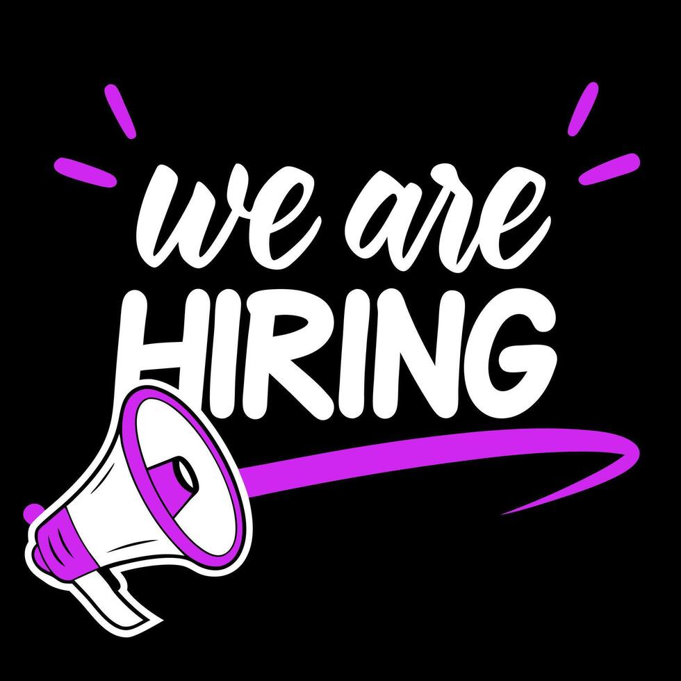 We are hiring logo with a post megaphone vector
