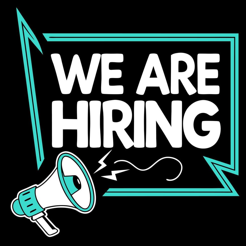 We are hiring post logo with gt a megaphon green vector