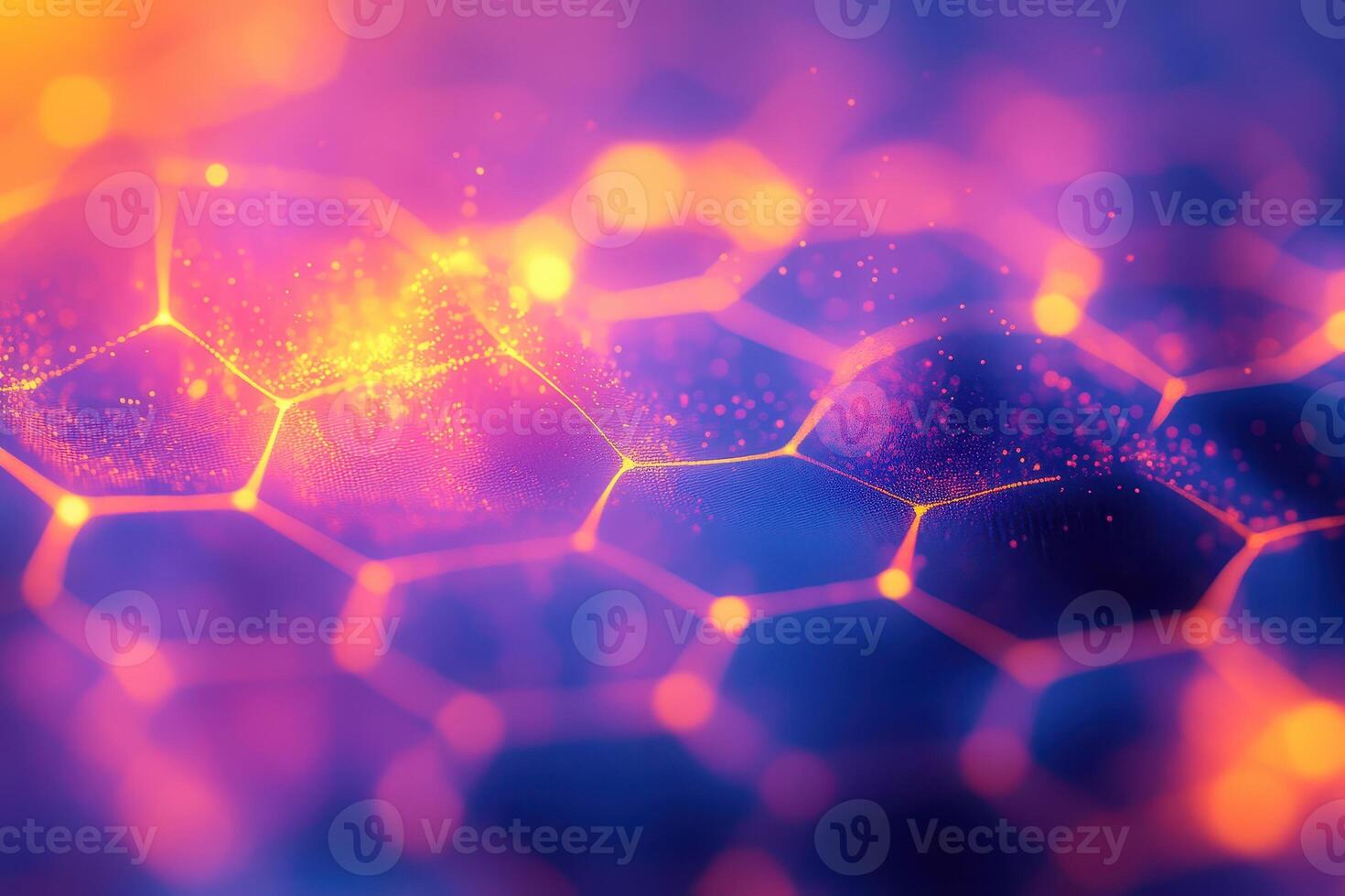 An abstract image of a molecule with a blue and orange glow photo