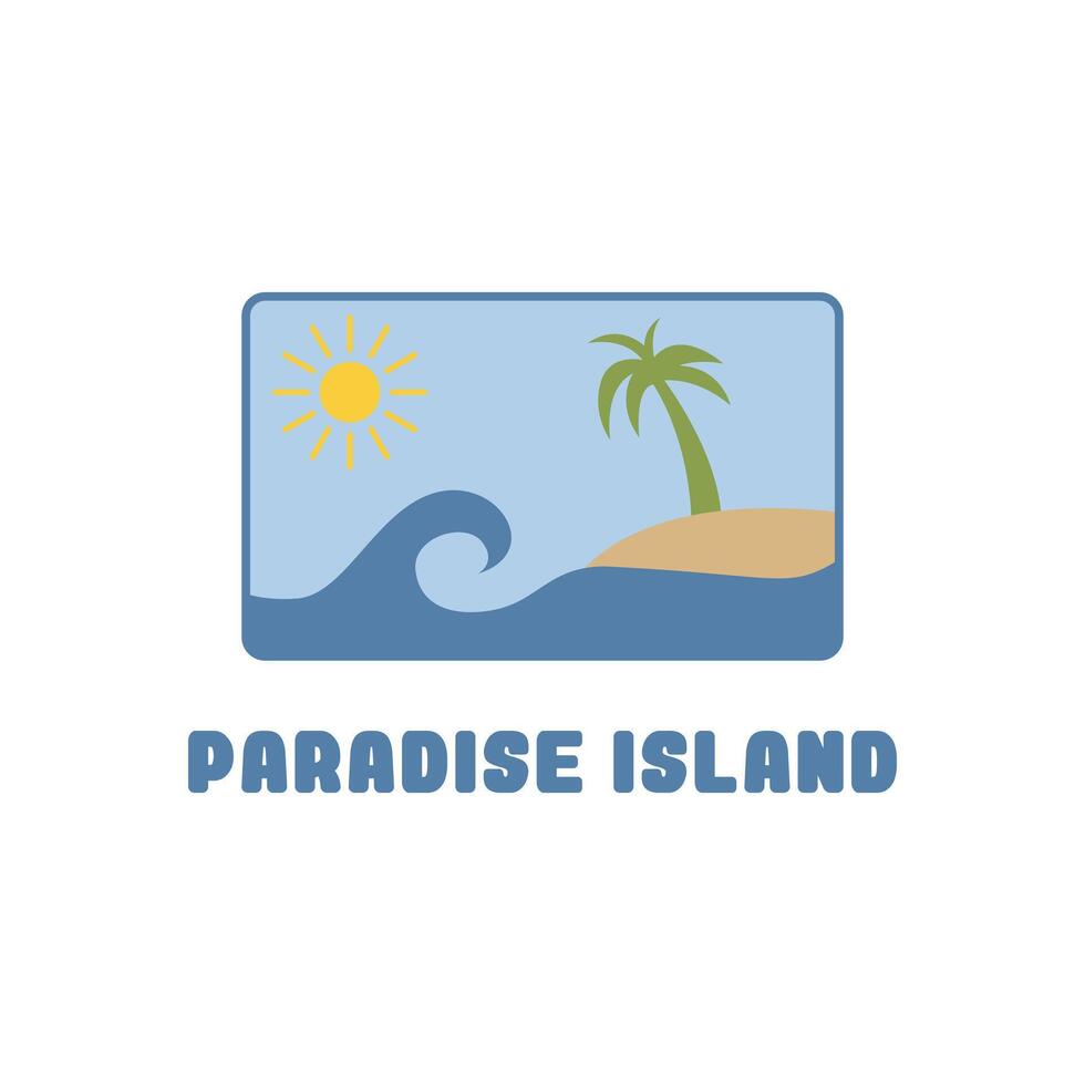 paradise island logo design creative template vector