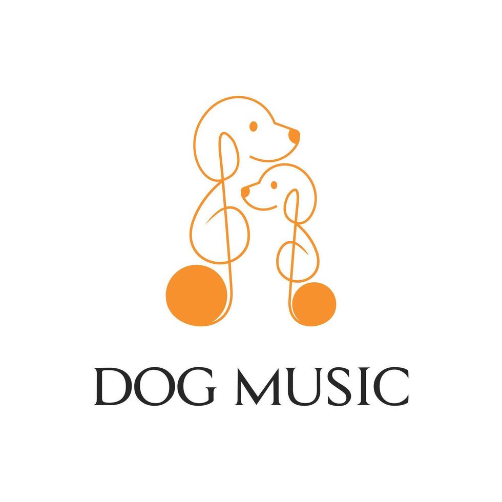 dog music logo design concept idea with note icon vector
