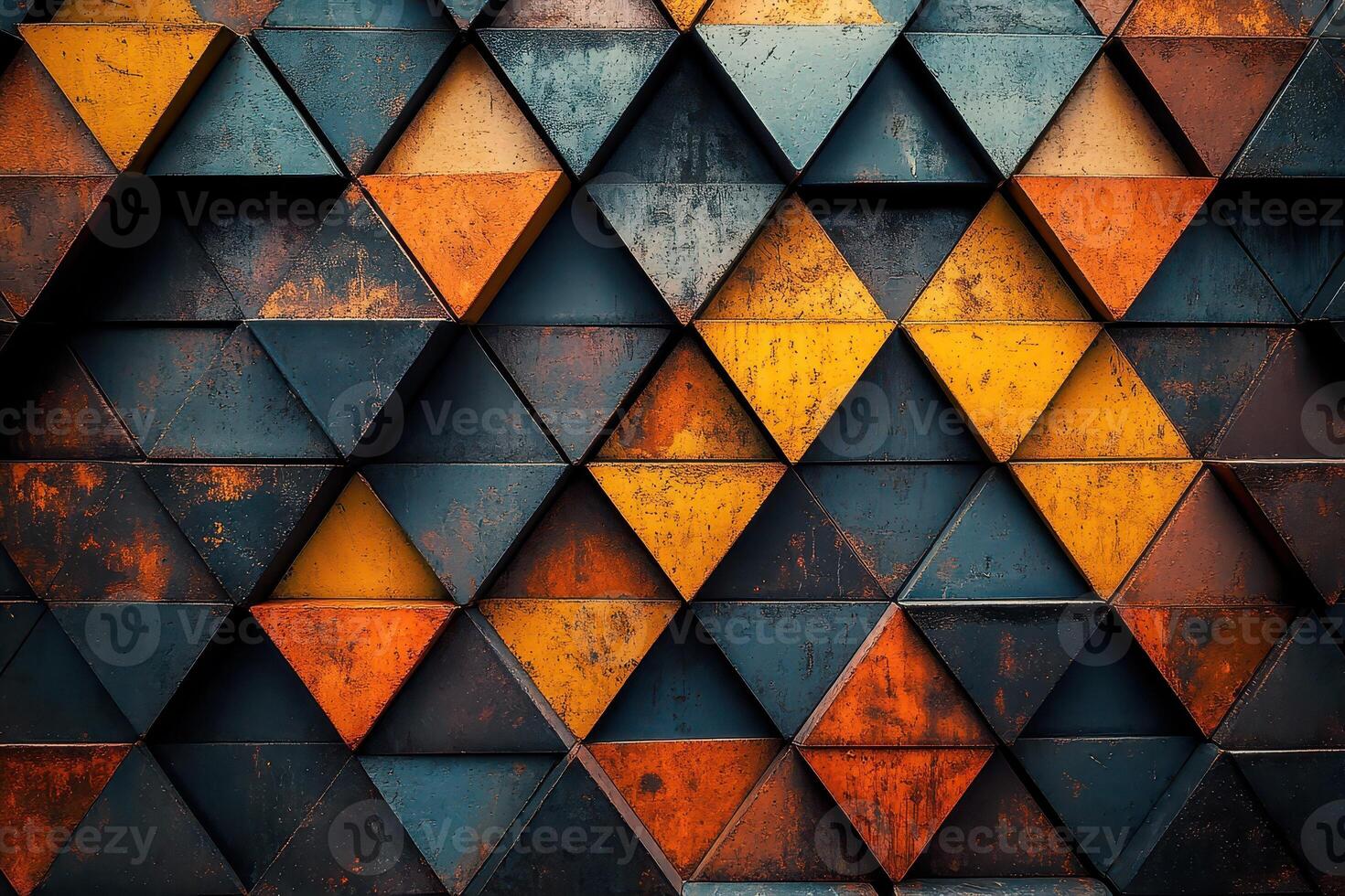 A colorful geometric pattern made of triangles photo