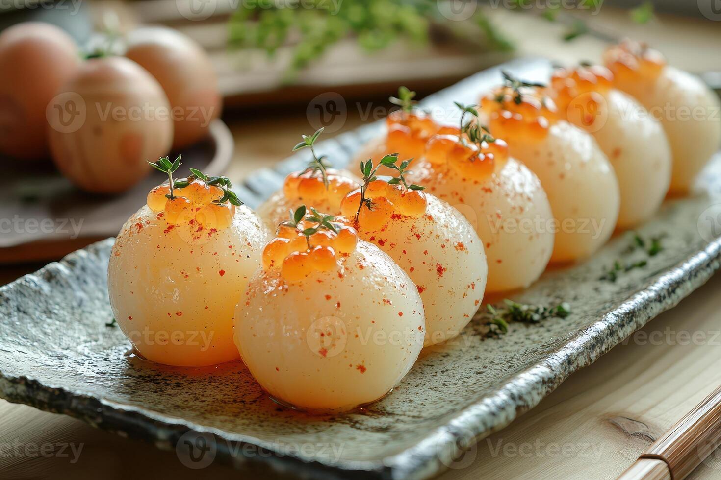 A plate with several eggs on it photo