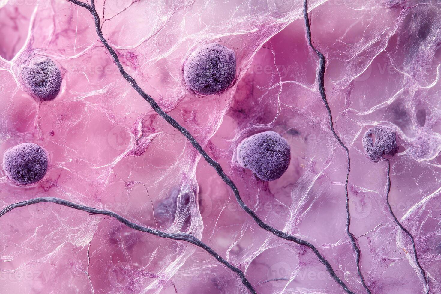 A close up of a cell with a pink background photo