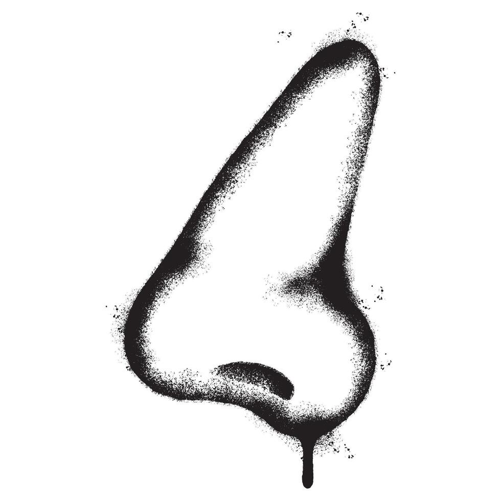 Spray Painted Graffiti nose icon isolated on white background . vector