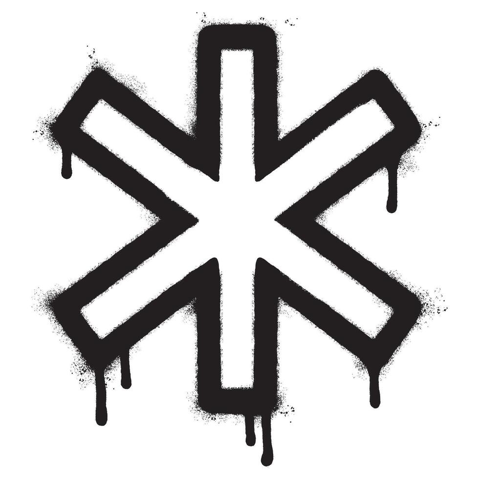 Spray Painted Graffiti asterisk isolated on white background . vector