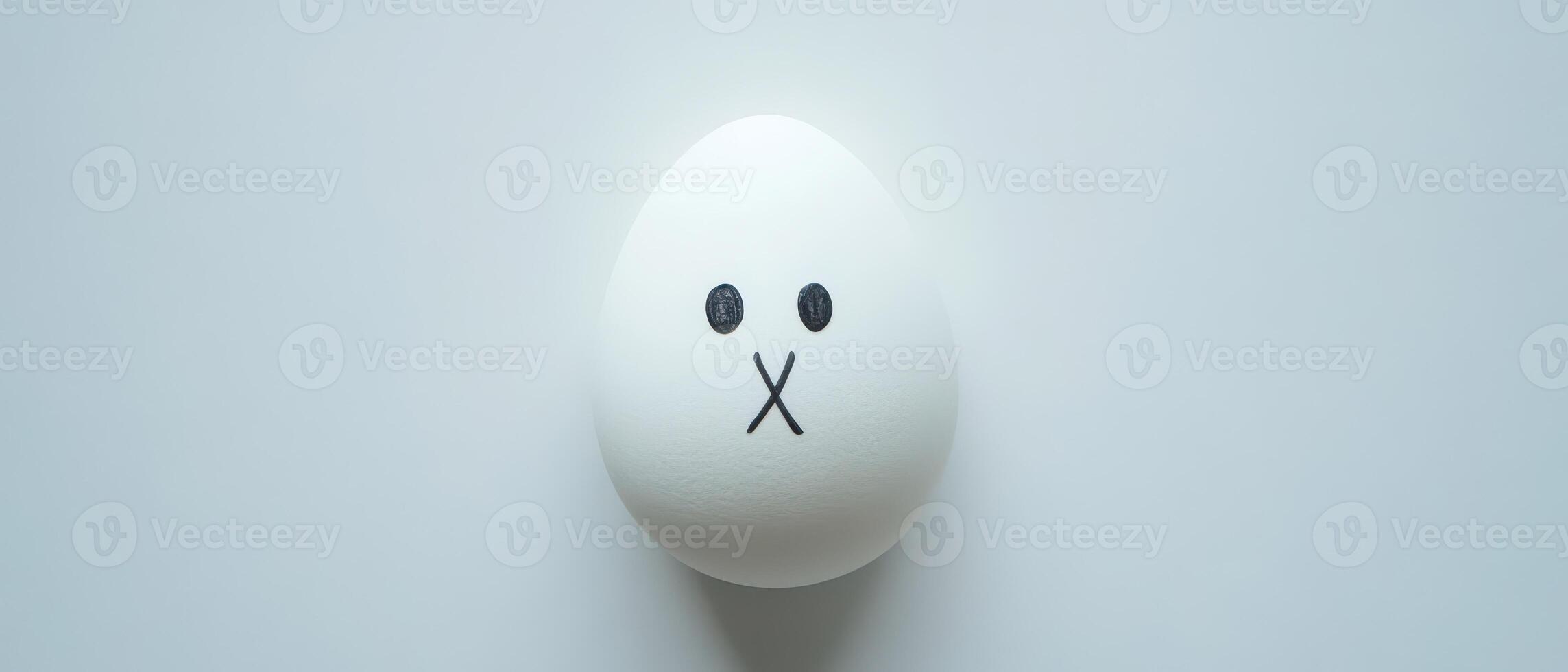 An egg with a face on it photo