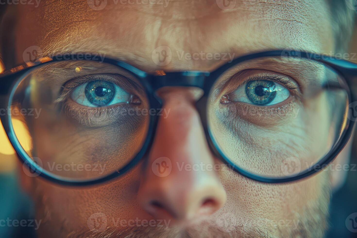 A close up of a man wearing glasses photo