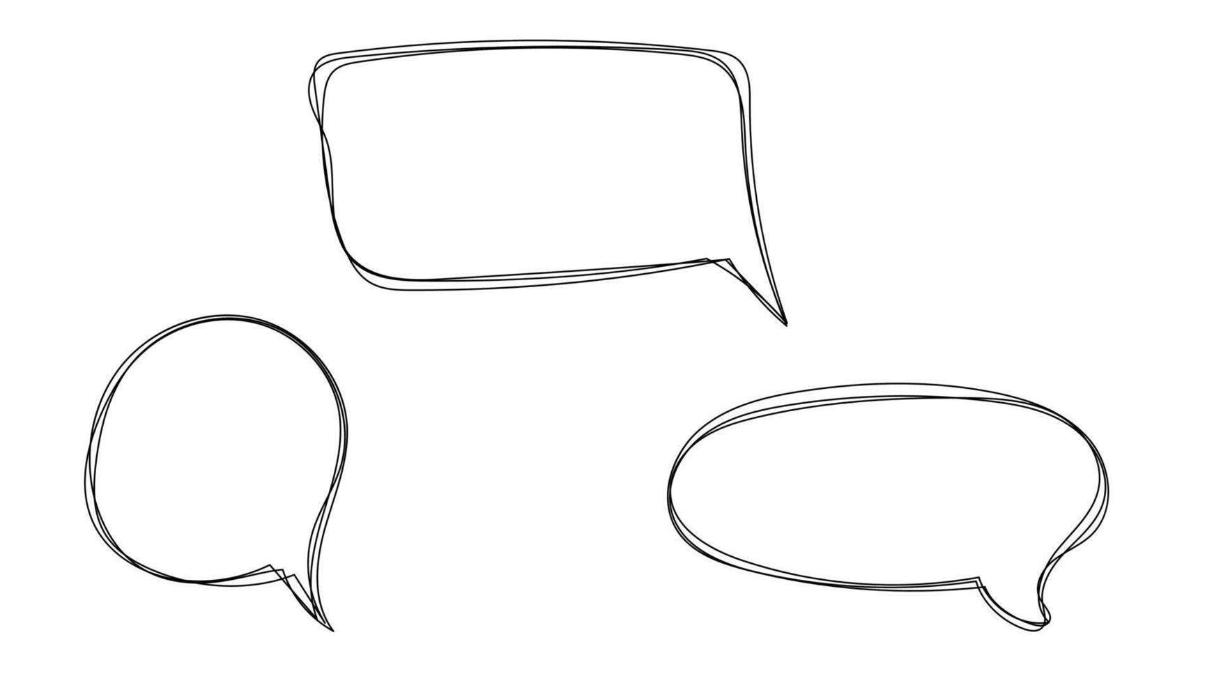 Abstract outline chat bubble for cartoon text, pop art blank template. Place for text. illustration in flat design style vector