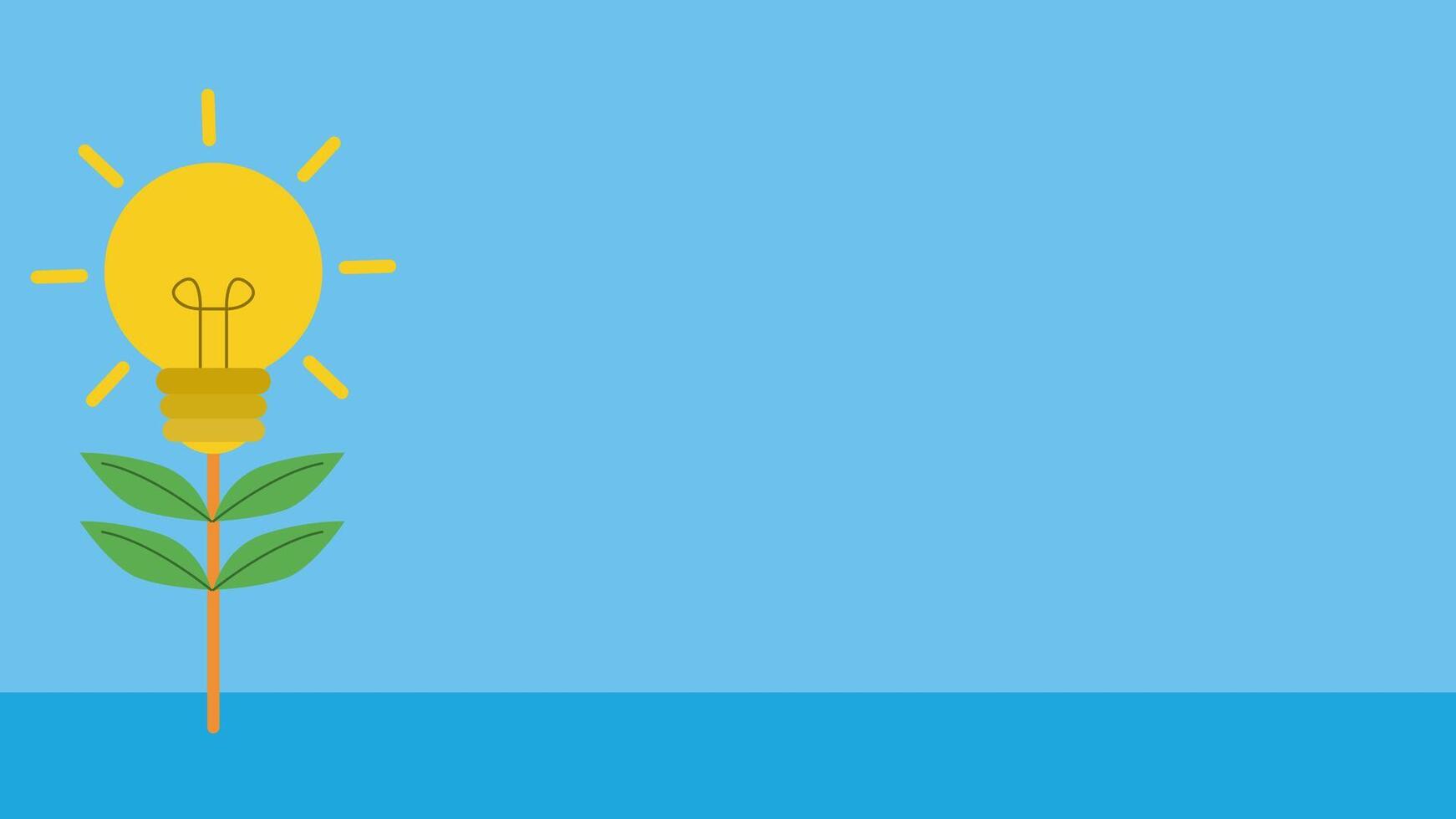 A lush lamp tree, signifying a bright idea that continues to grow. Place for text. illustration in flat design style vector