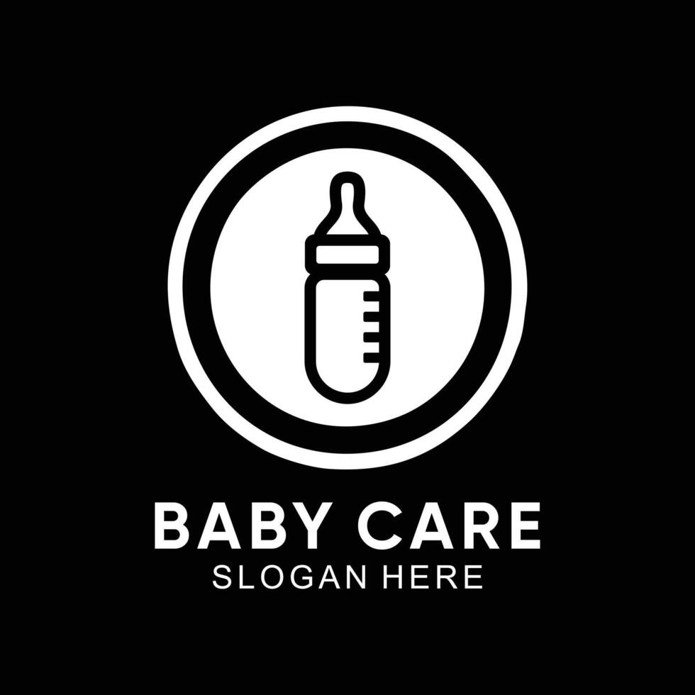 baby care with baby pacifier logo vector