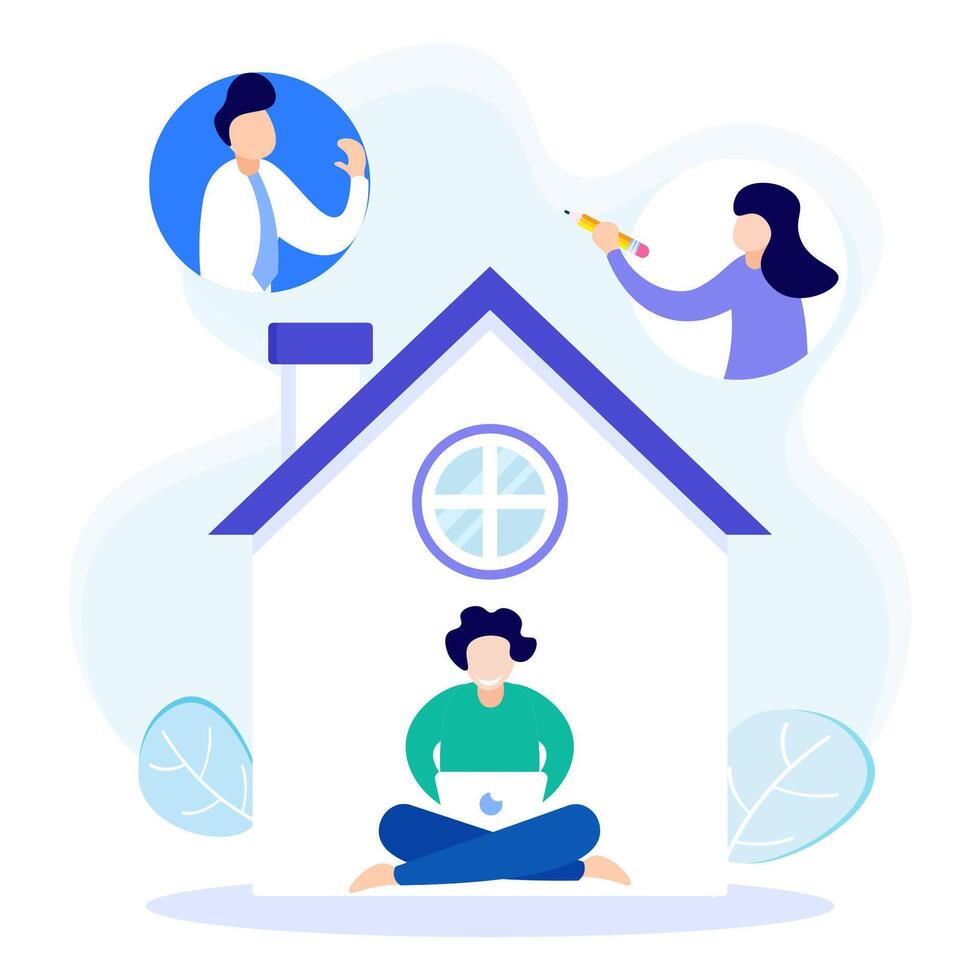 Online communication webinars vector