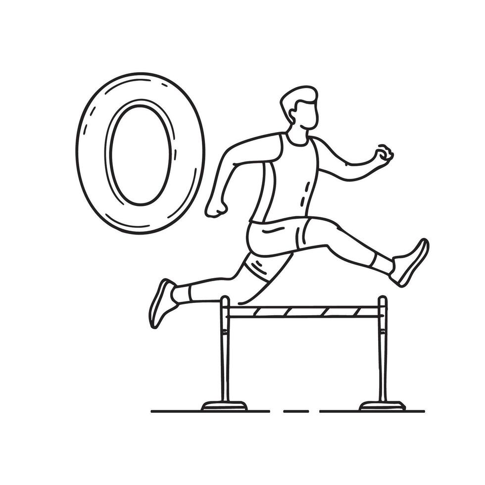 An illustration of letter O stand for Obstacle beside it vector