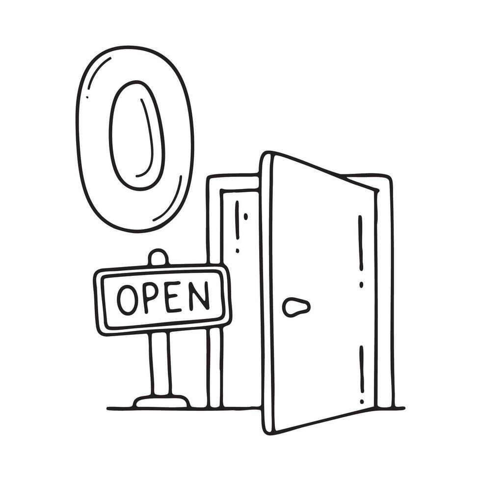 An illustration of letter O stand for Open beside it vector