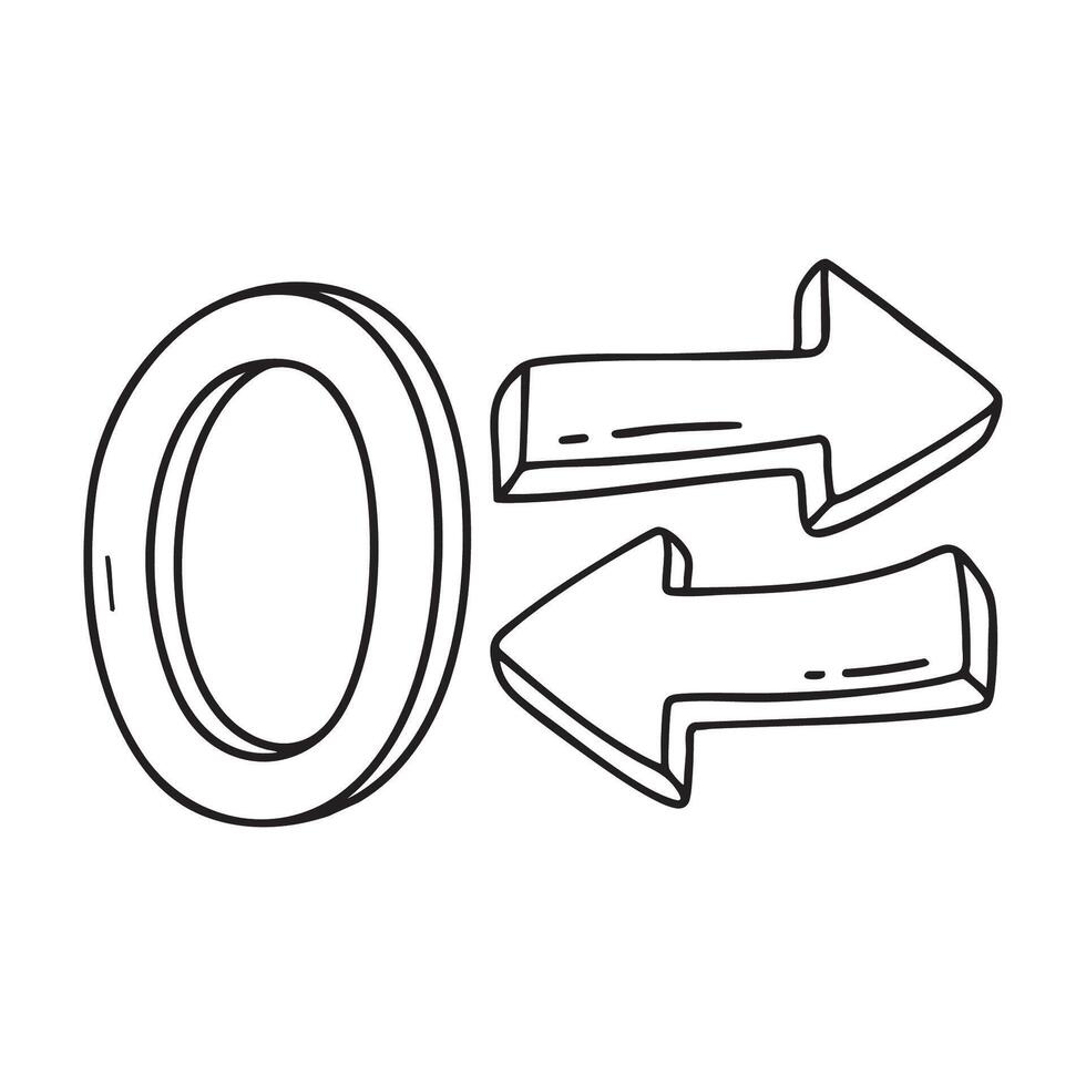 An illustration of letter O stand for Opposite beside it vector