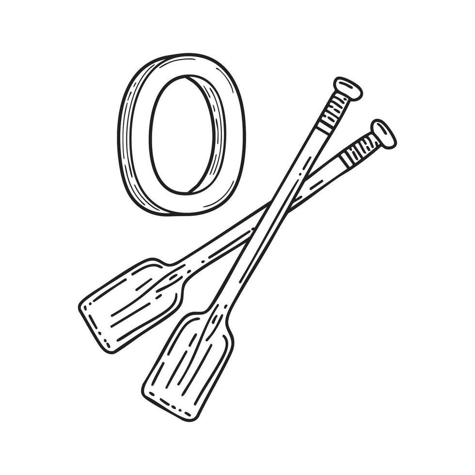 An illustration of letter O stand for Oar beside it vector