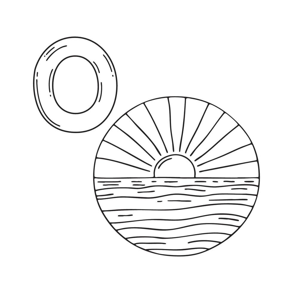 An illustration of letter O stand for Ocean beside it vector