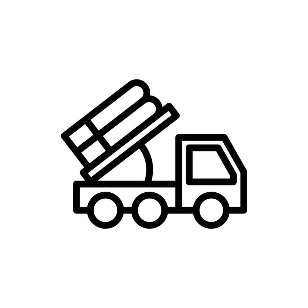 Missile Launcher Truck Icon Vehicle with Rocket Launching System vector