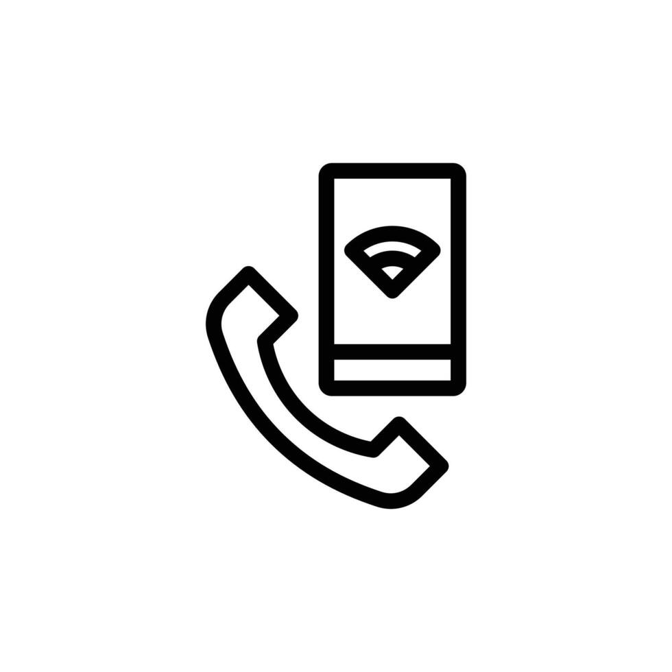 Phone Call with Wifi Symbol Simple Icon Concept for Connection vector