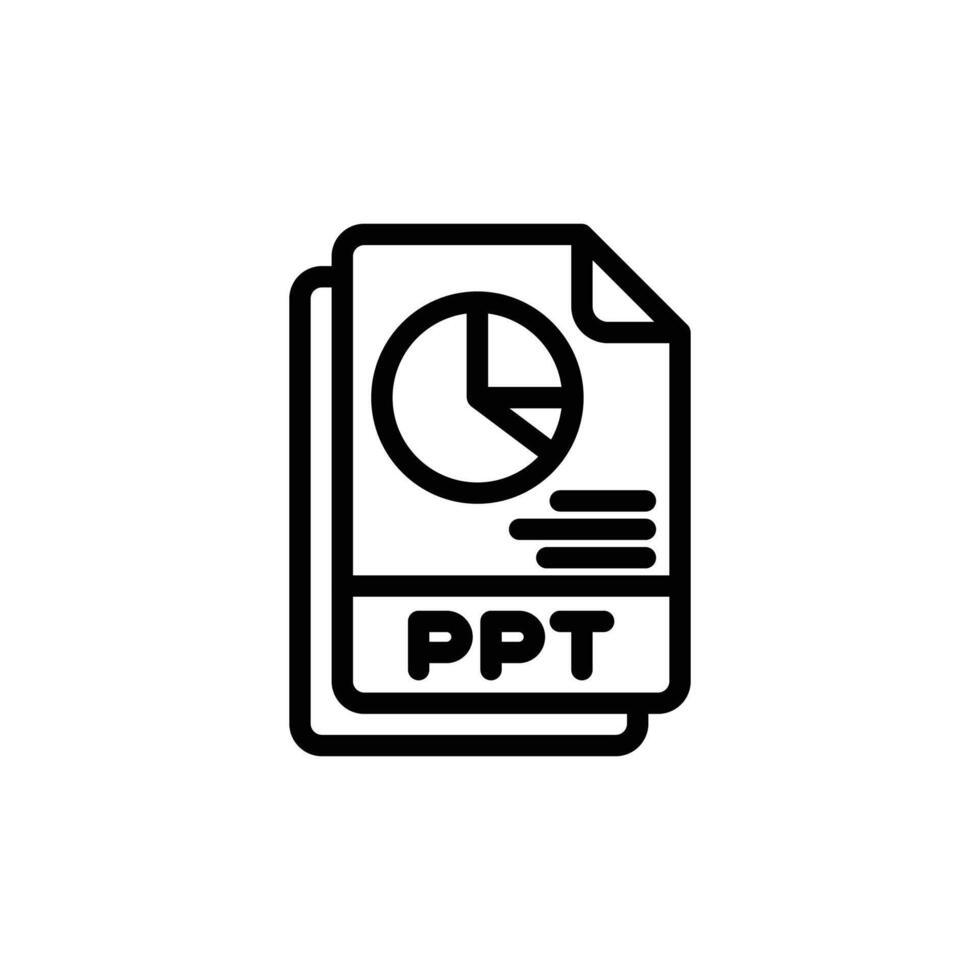 Presentation File with Pie Chart and Ppt Text Icon Design vector