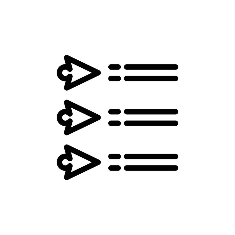 Navigating Content Simple List Icon for Website Menu Design vector