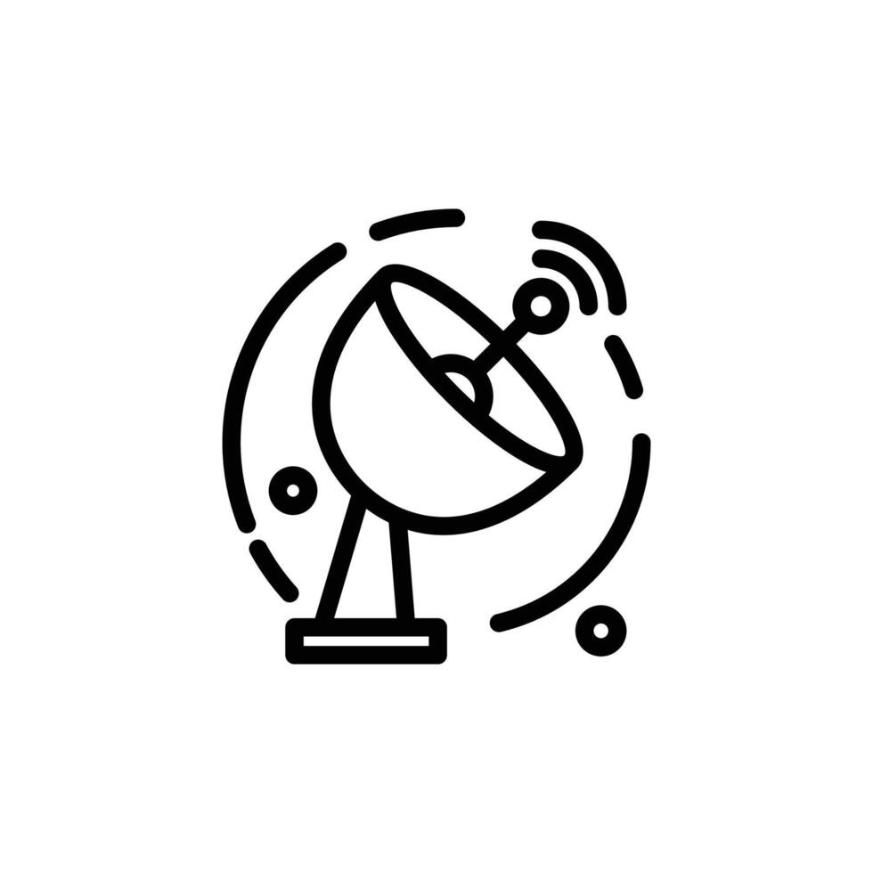 Satellite Dish Sending Signal Icon for Communication and Technology Concepts vector
