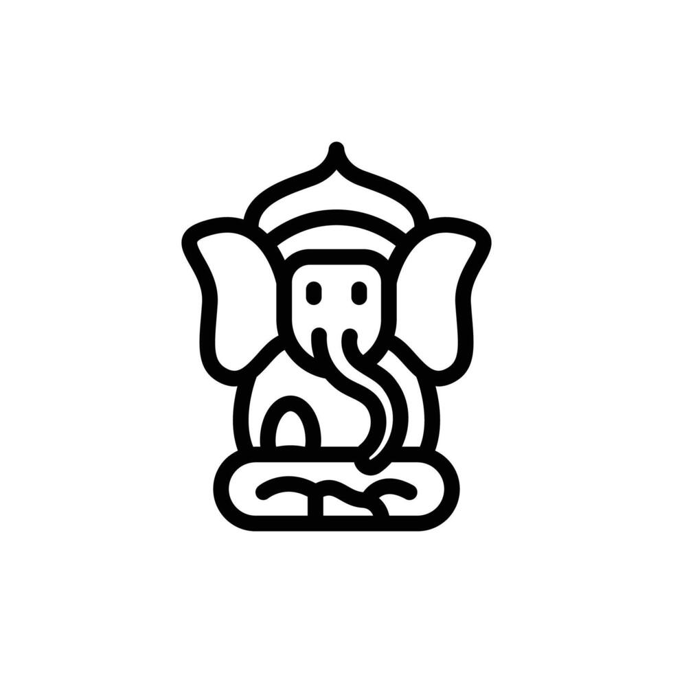 Ganesha Sitting Icon Illustration for Indian Culture and Design vector