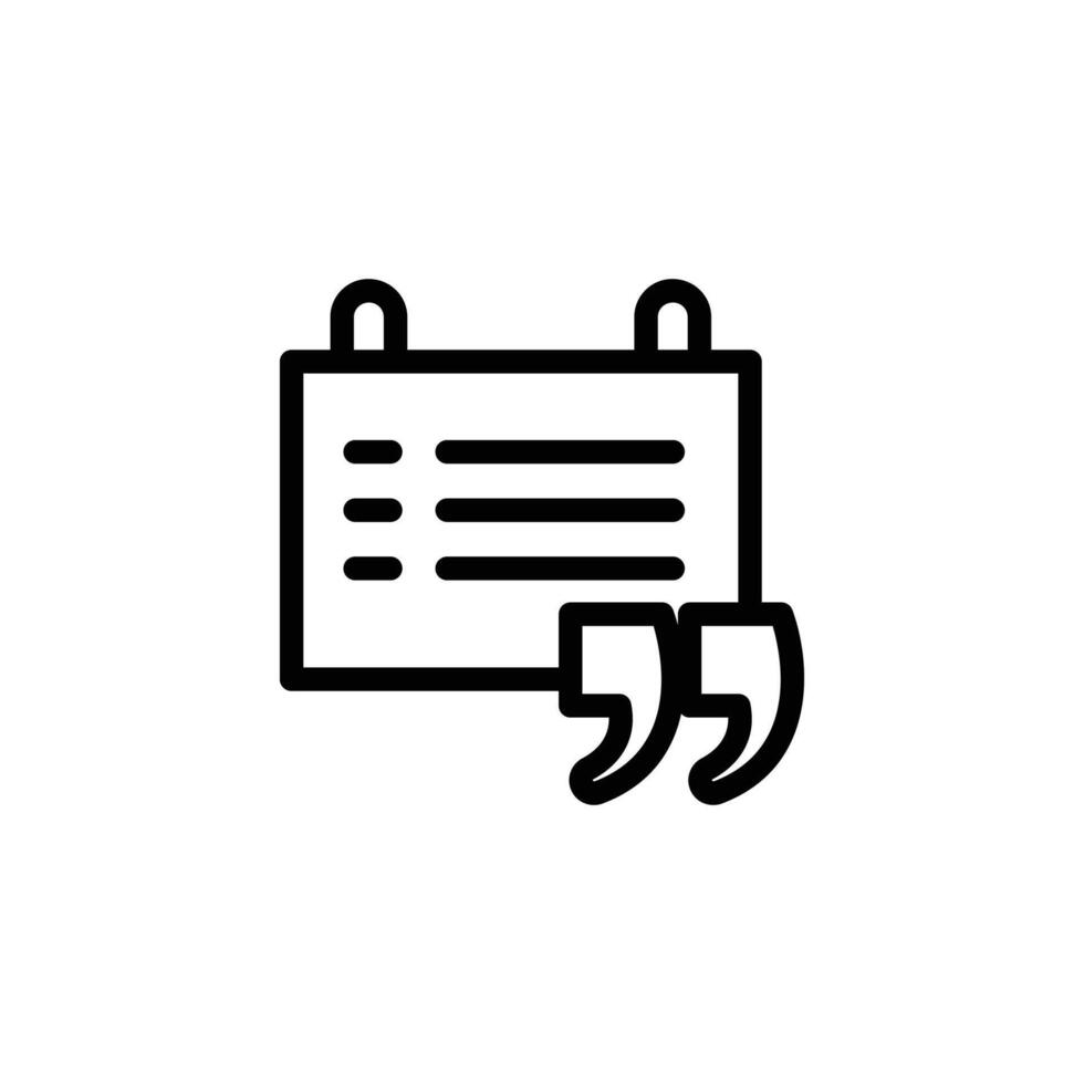 Schedule with Quote Icon Represents Reminder and Important Tasks vector