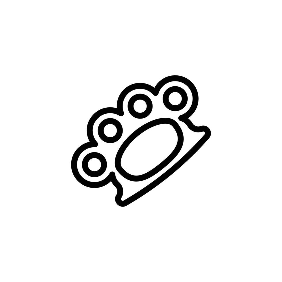 Outline Icon Depicting Brass Knuckles Isolated on White Background vector