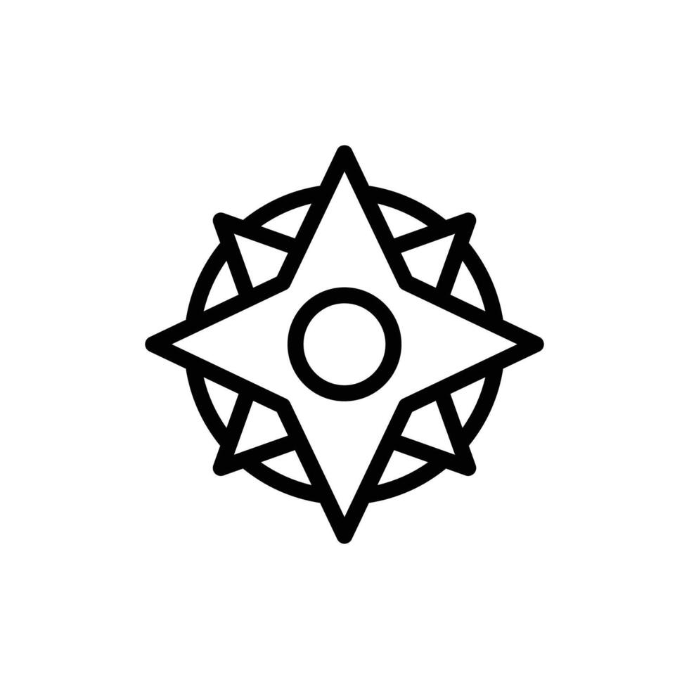 Navigation Compass Icon in Line Style for Travel and Exploration vector