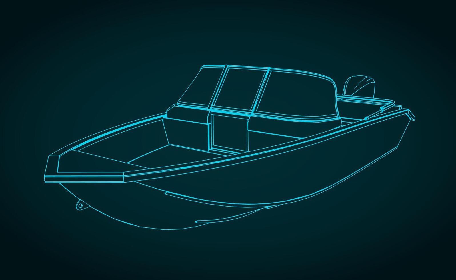 Motor boat sketch vector