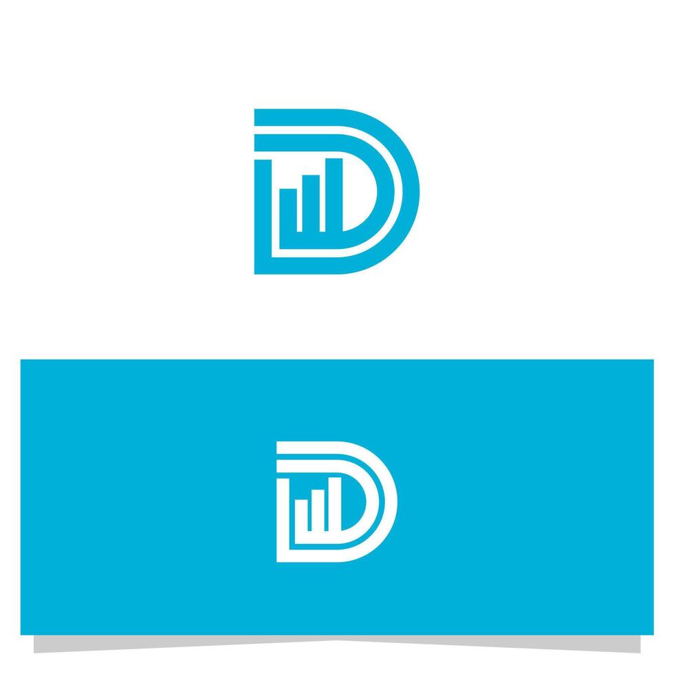 Financial Data Letter D Logo Design for Business and Marketing vector