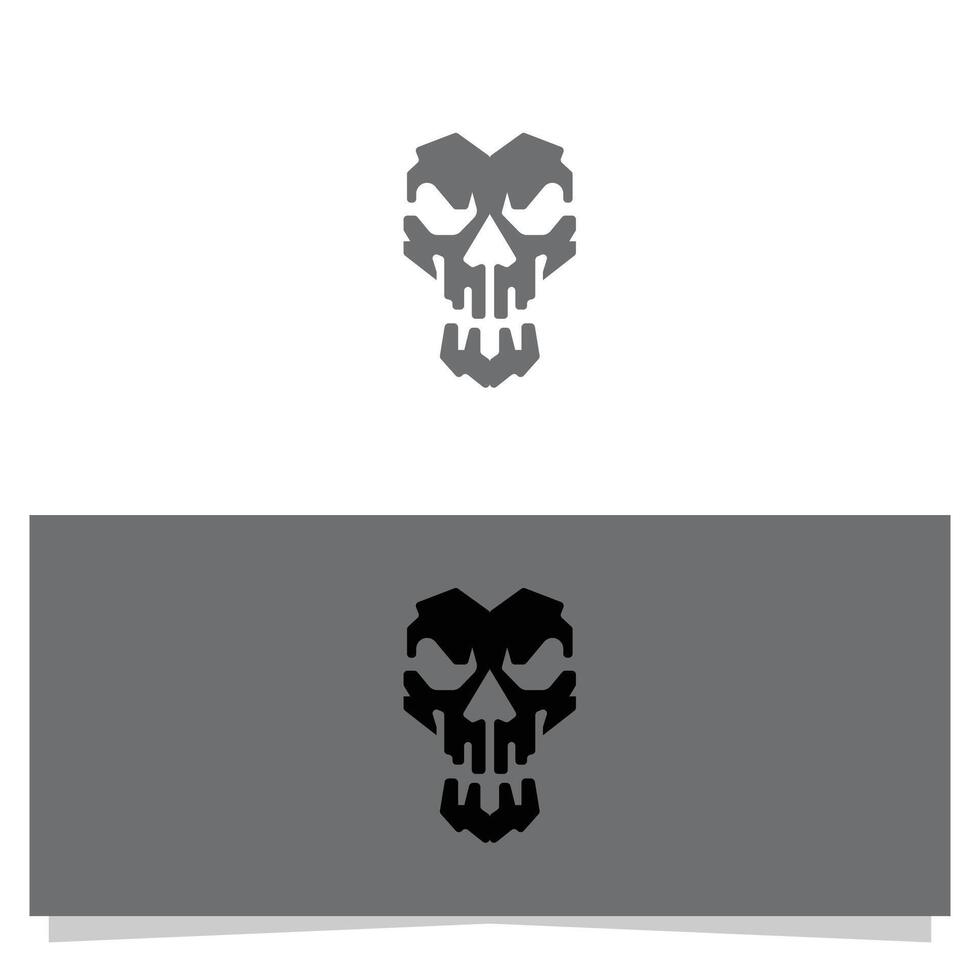 Stylized Skull Graphic Design on White and Gray Background vector