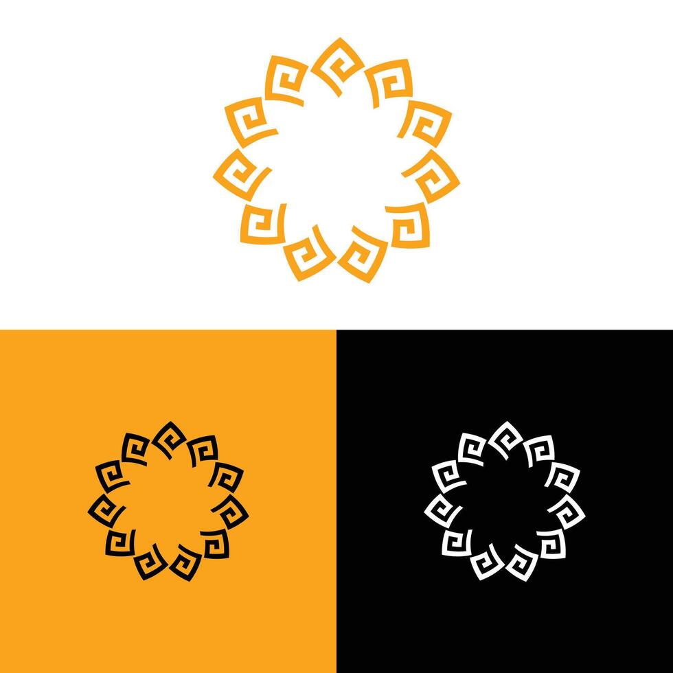 Creating Abstract Circular Design Featuring Orange Black and White Colors vector