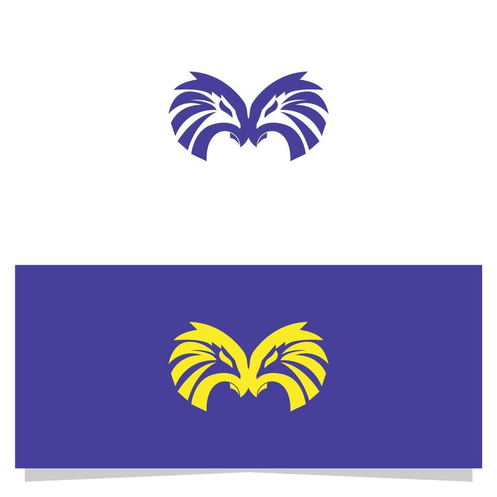 Stylized Owl Face Logos in Blue and Yellow for Brand Identity vector