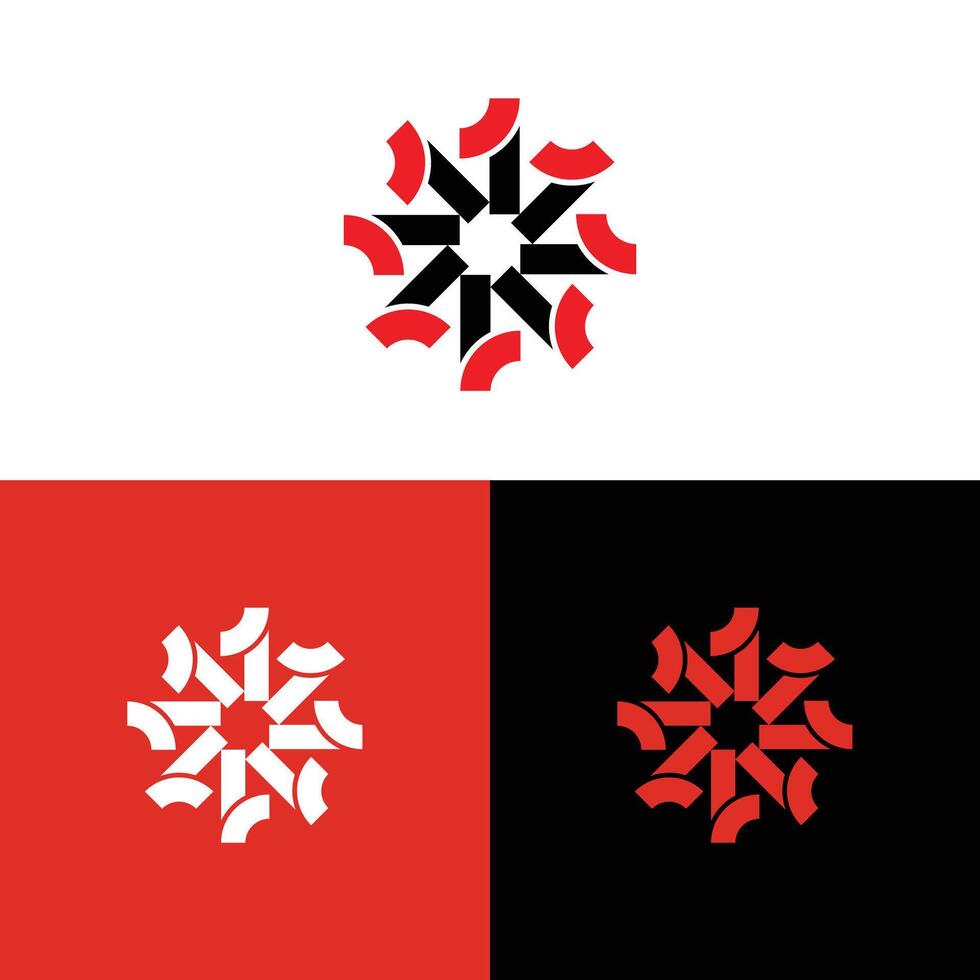 Abstract Geometric Pattern Design with Circular Shape in Red and Black vector