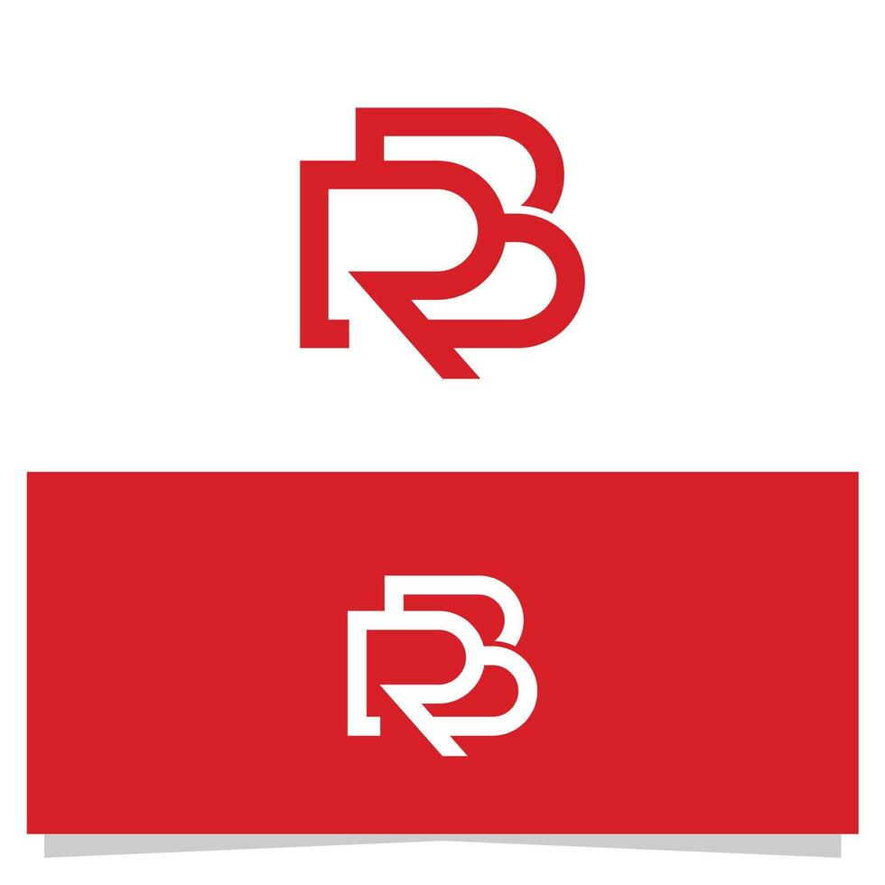 Creative Red and White Rb Monogram Logo Design for Branding vector