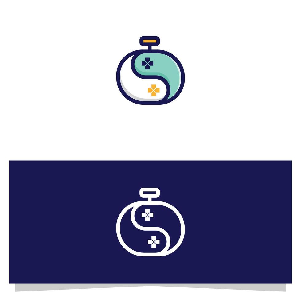 Modern Yin Yang Symbol Featuring Game Controller Elements in Balanced Design vector